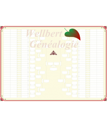 Printable 8 generation family tree template - Bowtie tree chart