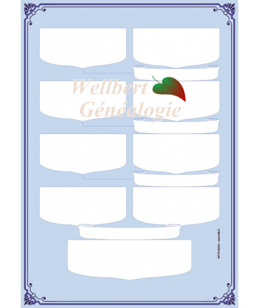 Printable 5 generation family tree template - Cognatic tree chart