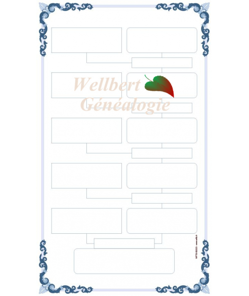 Printable 6 generation family tree template - Cognatic tree chart