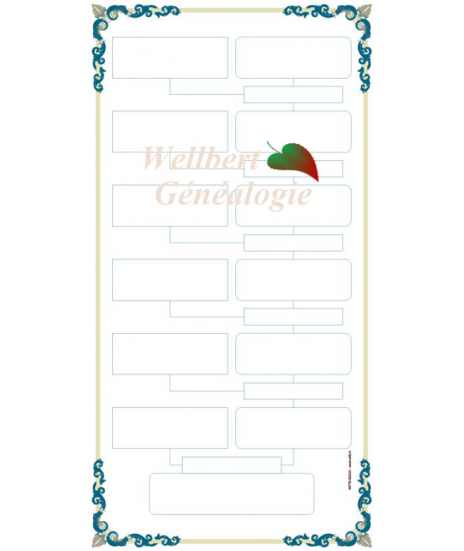 Printable 7 generation family tree template - Cognatic tree chart