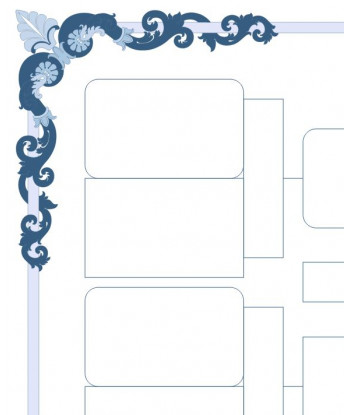 Printable 5 generation family tree template - Bowtie tree chart