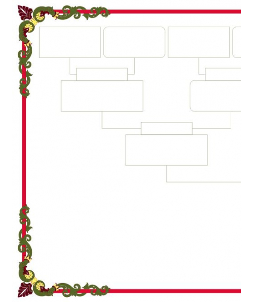 Printable 5 generation family tree template - Classic tree chart