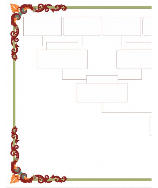 Printable 5 generation family tree template - Classic tree chart