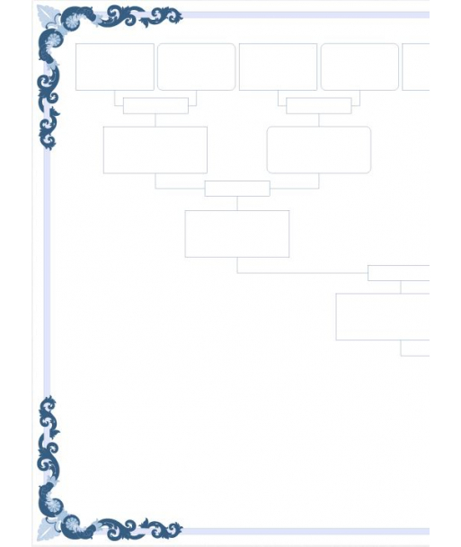 Printable 6 generation family tree template - Classic tree chart