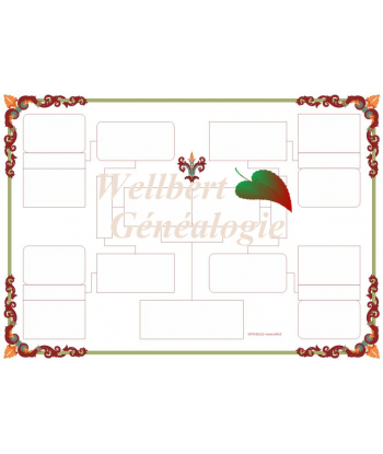Free printable blank family tree template - Bowtie 4 generations